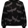 RITA SWEATSHIRT, Cranes, Black