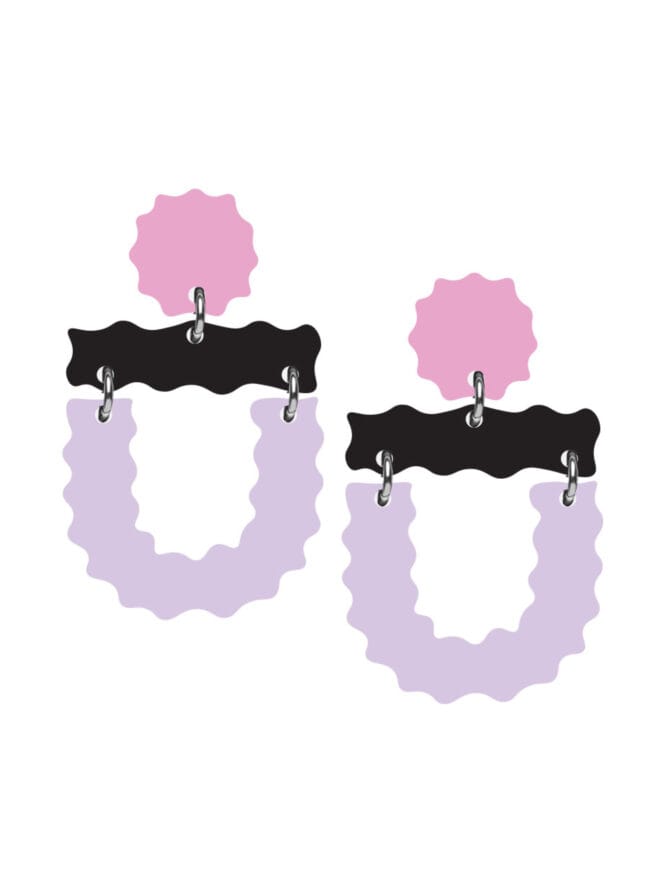ACAPULCO earrings, Lilac+pink